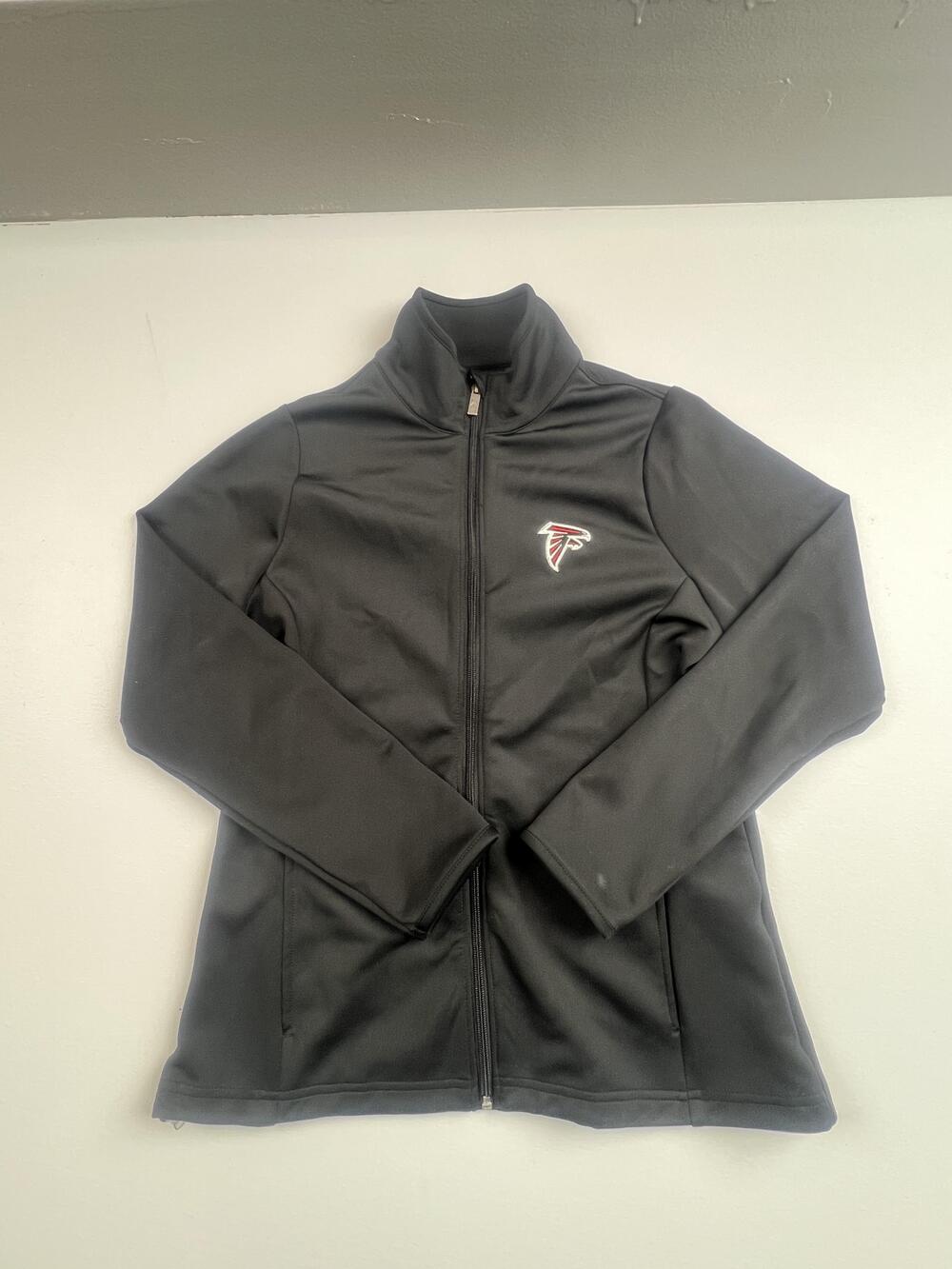 Atlanta Falcons Jacket Womens Medium Black NFL Football Antigua Full Zip